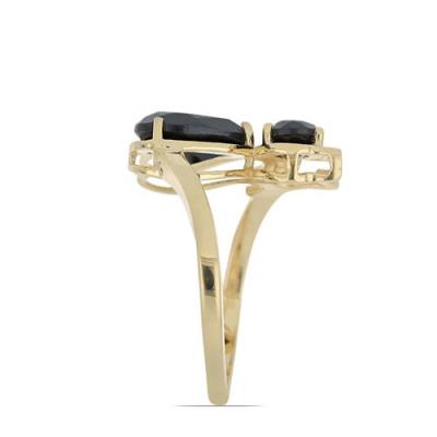 BUY 925 SILVER NATURAL BLACK SPINEL GEMSTONE CAT RING 